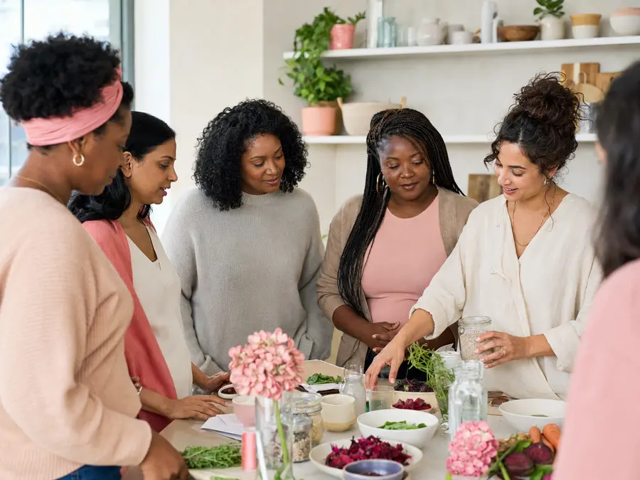 Women taking part in a Womb Wellness nutrition workshop